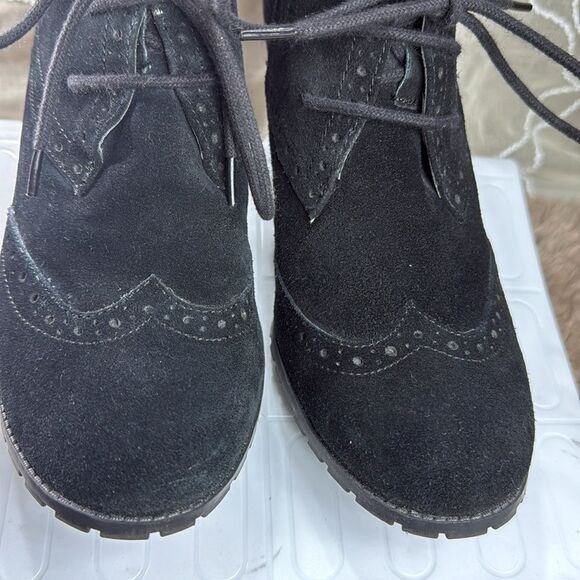 (E2) Aerosoles Vintage Sleep In Black Suede Ankle Boots with Side Zip Sz 9.5 US - Picture 3 of 12
